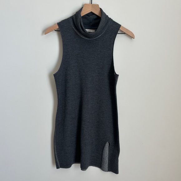Revolve Nation LTD Cowl Neck Sleeveless Mini Dress Tunic Gray Size Medium - Picture 2 of 7